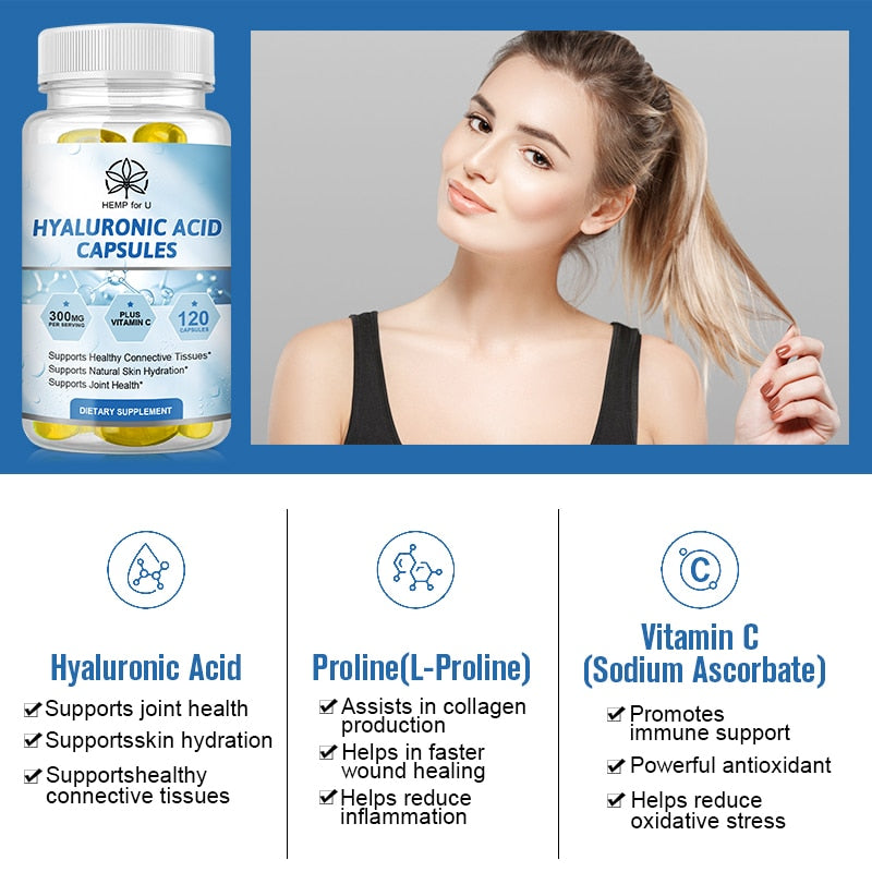 Lukaree Hydrolytic Hyaluronic Acid Capsule Antioxidant Deeply Nourish Skin Brighten Elastic Freckle Removing Beauty and Health