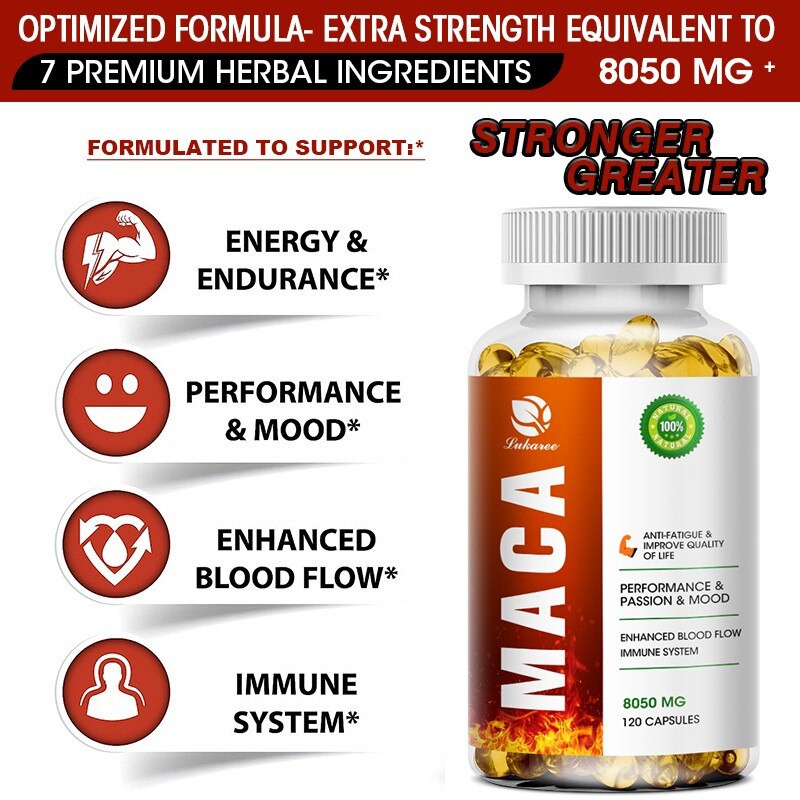 Lukaree Maca and Ashwagandha Root Extract Capsule Health Kidney Endurance Support Enhances Immunity Energy Supplement for Man