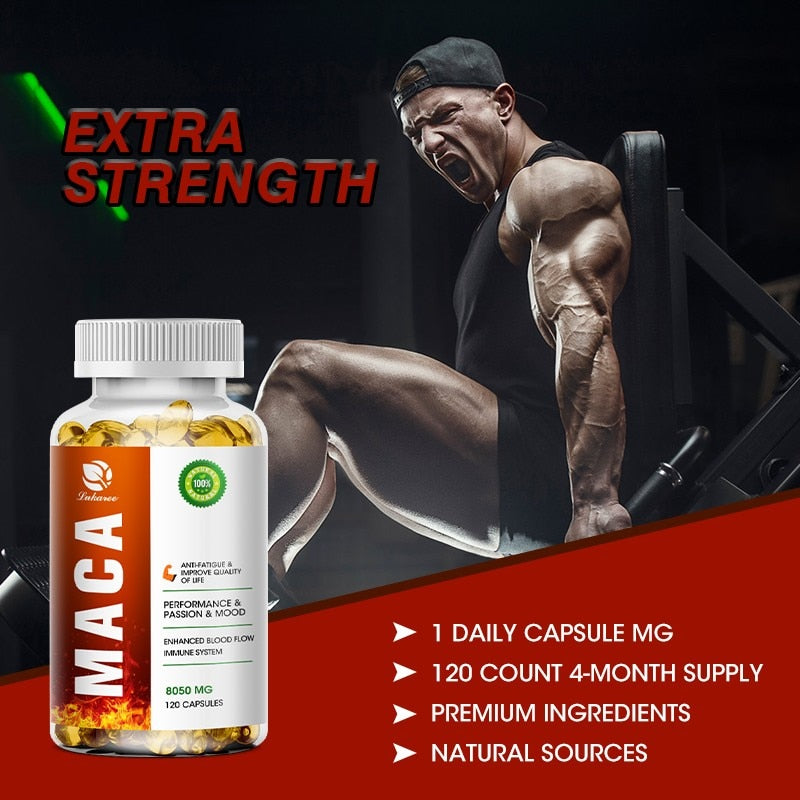 Lukaree Maca and Ashwagandha Root Extract Capsule Health Kidney Endurance Support Enhances Immunity Energy Supplement for Man
