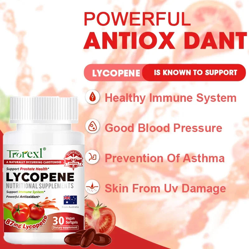 Lycopene Capsule for Men Prostate, Prostate and Heart Health Support Enhance Immunity, Urinary Tract Health, Prostatitis