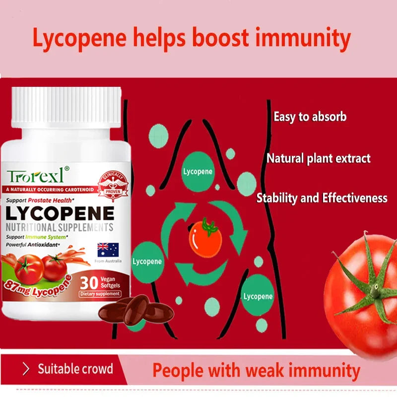 Lycopene Capsule for Men Prostate, Prostate and Heart Health Support Enhance Immunity, Urinary Tract Health, Prostatitis