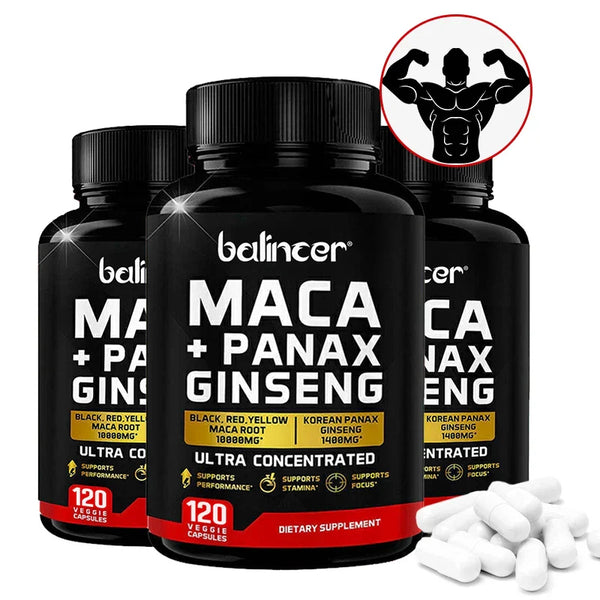 Maca + Ginseng Capsules - Male Enhancement Supplement To Promote Health, Energy and Endurance, and Muscle Mass in Pakistan Maca + Ginseng Capsules - Male Enhancement Supplement To Promote Health, Energy and Endurance, and Muscle Mass in Pakistan