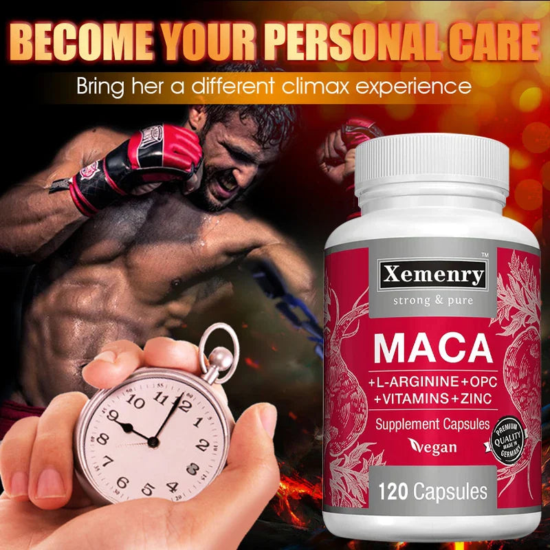 Maca Root Capsules - Natural Energy Supplement, Supports Athletic Performance and Motivation, Builds Muscle and Strengthens