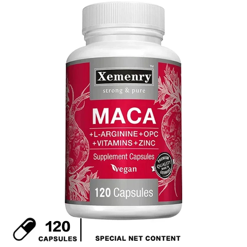 Maca Root Capsules - Natural Energy Supplement, Supports Athletic Performance and Motivation, Builds Muscle and Strengthens
