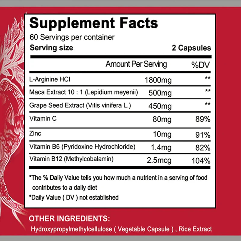 Maca Root Capsules - Natural Energy Supplement, Supports Athletic Performance and Motivation, Builds Muscle and Strengthens