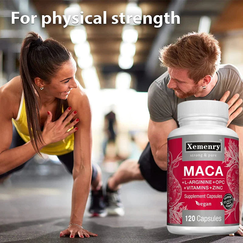 Maca Root Capsules - Natural Energy Supplement, Supports Athletic Performance and Motivation, Builds Muscle and Strengthens