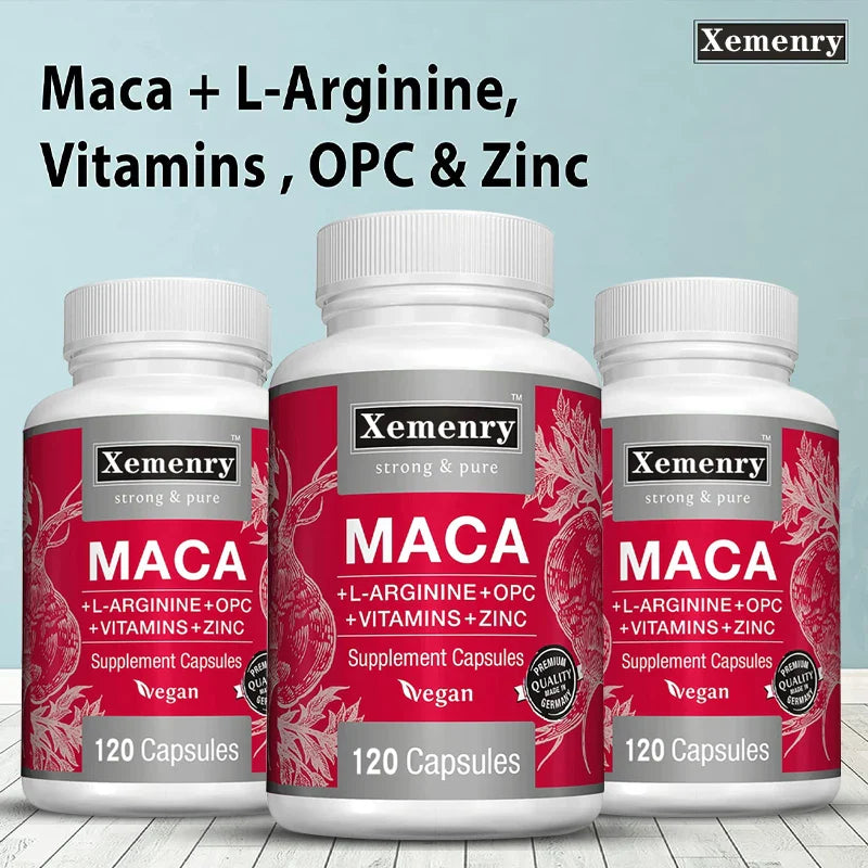 Maca Root Capsules - Natural Energy Supplement, Supports Athletic Performance and Motivation, Builds Muscle and Strengthens