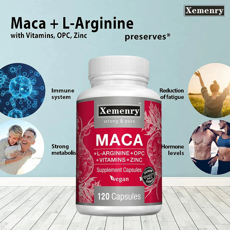 Maca Root Capsules - Natural Energy Supplement, Supports Athletic Performance and Motivation, Builds Muscle and Strengthens