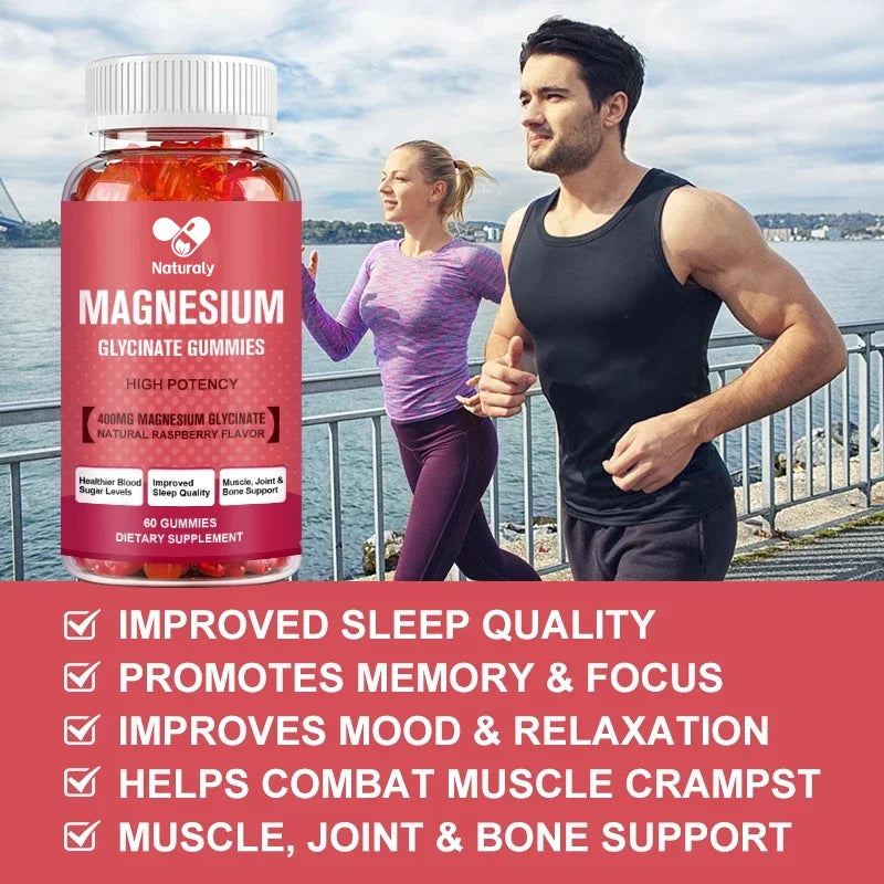 Magnesium Glycinate 400mg Supplement for Natural Sleep Support Bone Health Immunity Mood Support Heart Health & Muscle Recovery
