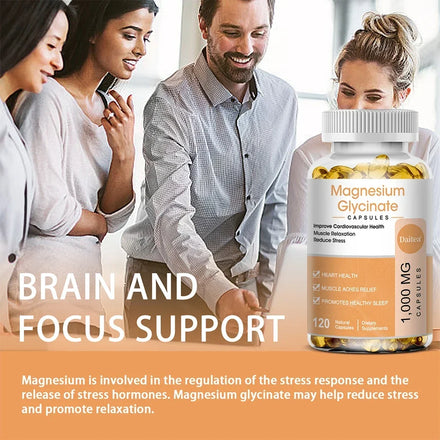 Magnesium Glycinate Capsules - Helps with Stress, Muscle, Sleep, Joints, Bones, Immune and Cardiovascular Health