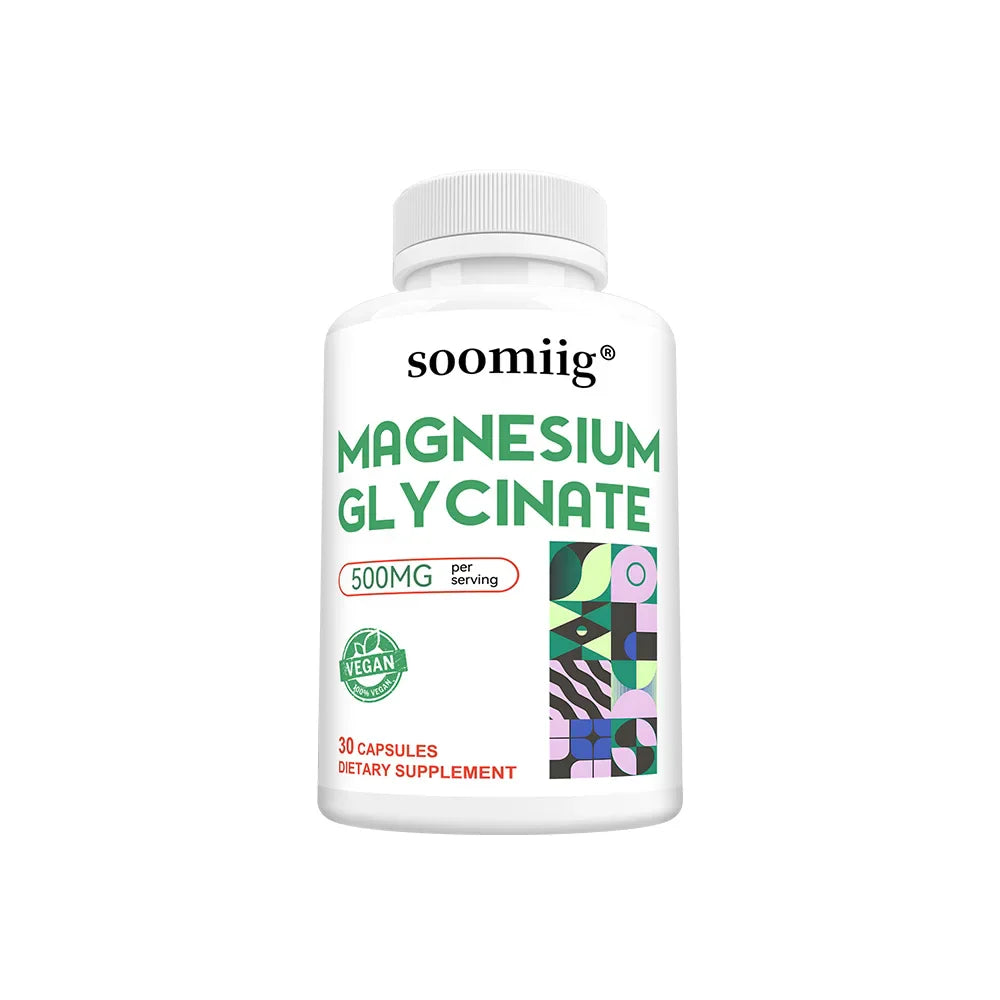 Magnesium Glycinate Capsules - Support Muscle, Bone, Cardiovascular Health Mineral Supplement, Helps with Stress, Natural Sleep