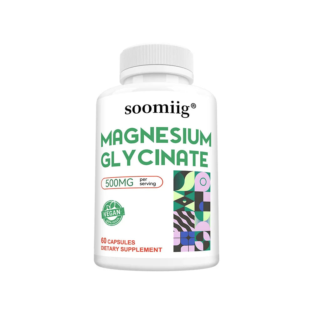 Magnesium Glycinate Capsules - Support Muscle, Bone, Cardiovascular Health Mineral Supplement, Helps with Stress, Natural Sleep