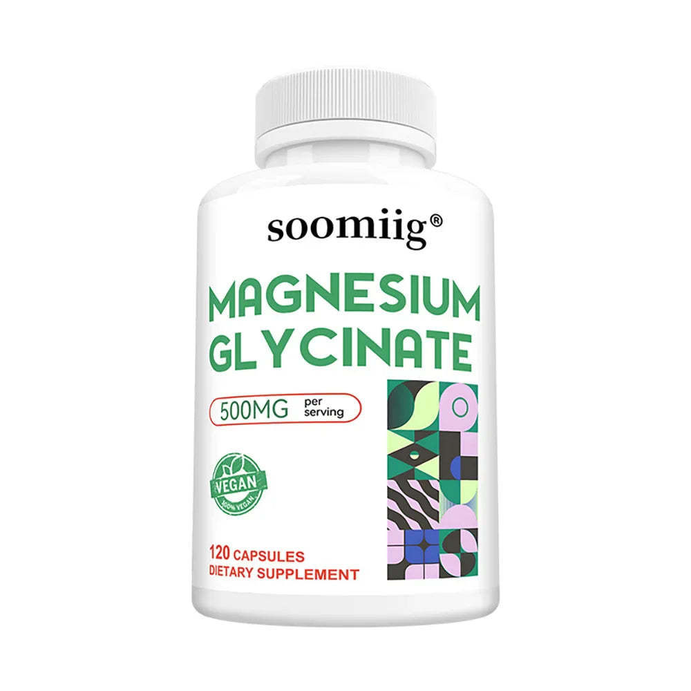 Magnesium Glycinate Capsules - Support Muscle, Bone, Cardiovascular Health Mineral Supplement, Helps with Stress, Natural Sleep