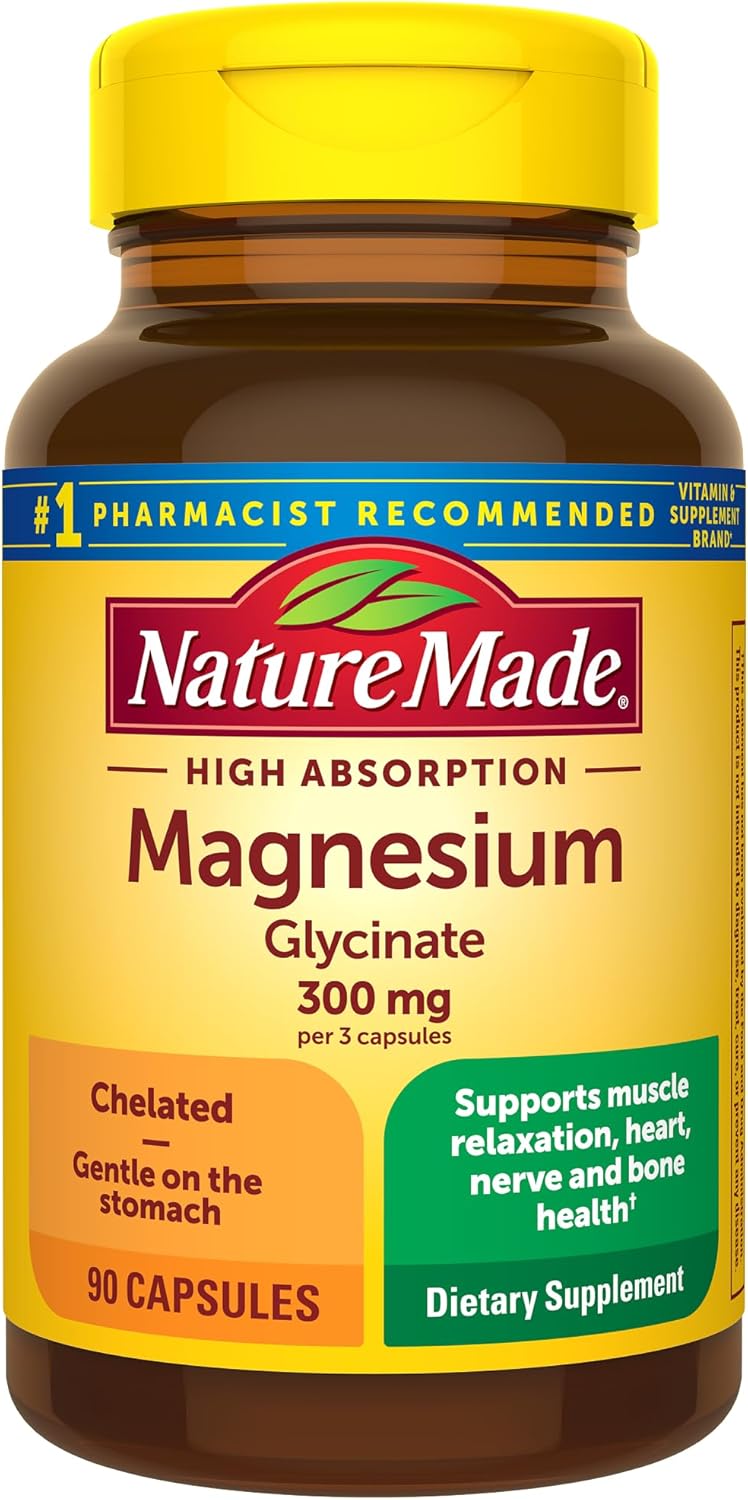 Magnesium Glycinate Supplement in Pakistan Nature Made USA Brand - Muscle Heart Nerve and Bone Support