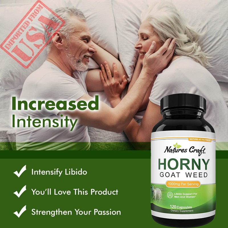 Male Energy Booster - Natural Horny Goat Weed Supplement - Supports Male Performance, Stamina, Energy Supplement