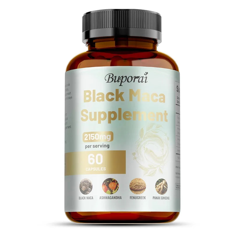 Male Enhancing Black Maca Capsules, Men's Supplements To Boost Stamina, Performance, Energy, Men's Muscle Enlargement