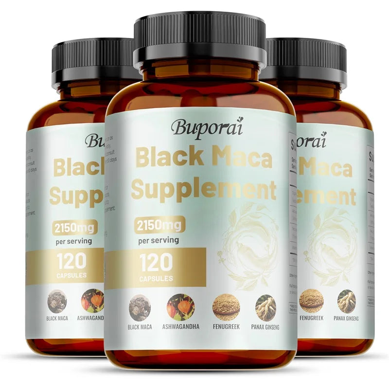 Male Enhancing Black Maca Capsules, Men's Supplements To Boost Stamina, Performance, Energy, Men's Muscle Enlargement