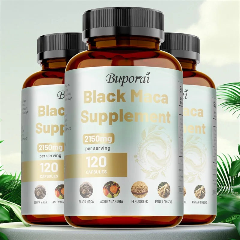 Male Enhancing Black Maca Capsules, Men's Supplements To Boost Stamina, Performance, Energy, Men's Muscle Enlargement