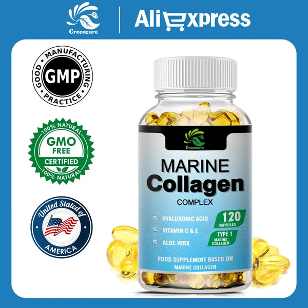 Marine Collagen Capsule for Whitening Beauty Supplement Radiant Skin, Hair, Nails, Joints, & Bones - 60/120 Capsules in Pakistan Marine Collagen Capsule for Whitening Beauty Supplement Radiant Skin, Hair, Nails, Joints, & Bones - 60/120 Capsules in Pakistan