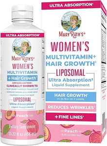 MaryRuth Organics Women's Multivitamin + Lustriva Hair Growth Liposomal Biotin 10000mcg Clinically Tested for Thicker Hair/Wrinkles/FineLines/Skin Care w/Ashwagandha & Maca Root Age 18+, 15.22 Fl Oz in Pakistan