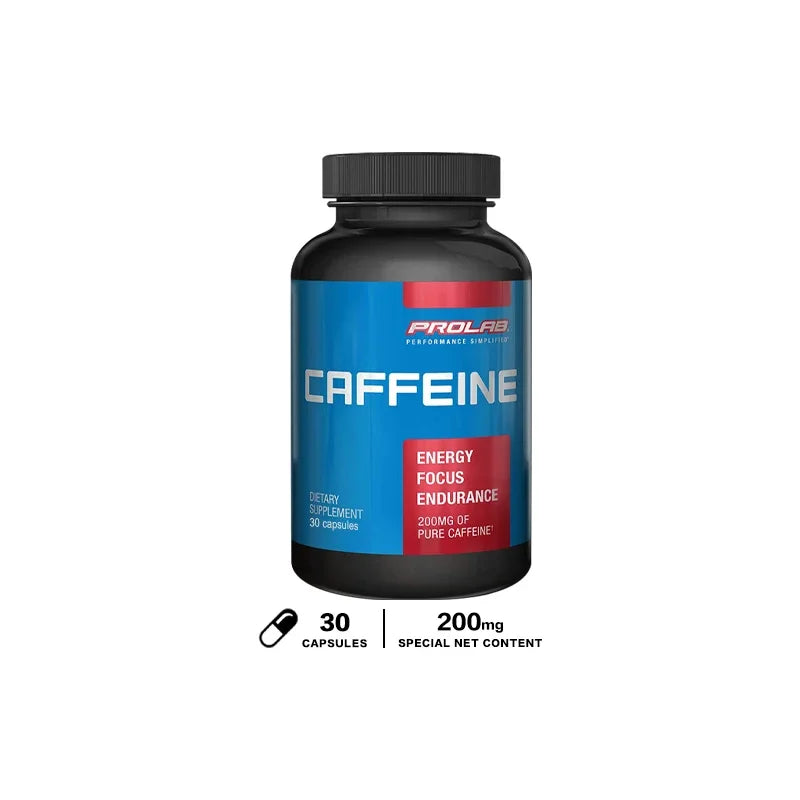 Maximum Potency Caffeine Capsules 200mg, Provide Energy and Focus, Reduce Fatigue, Increase Stamina,