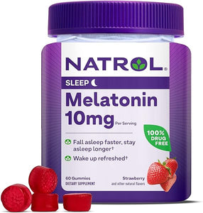 Melatonin 10mg, Dietary Supplement for Restful Sleep, Sleep Gummies for Adults, 60 Strawberry-Flavored Gummies, 30 Day Supply in Pakistan