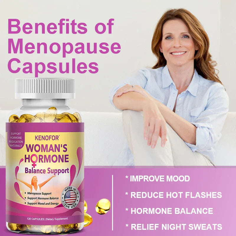 Menopause Support Supplement for Women - Relieves Fatigue, Bloating, Hot Flashes, Mood Swings - Supports PMS, PMDD, PCOS