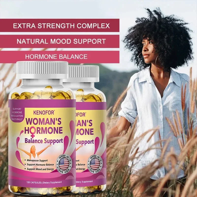 Menopause Support Supplement for Women - Relieves Fatigue, Bloating, Hot Flashes, Mood Swings - Supports PMS, PMDD, PCOS