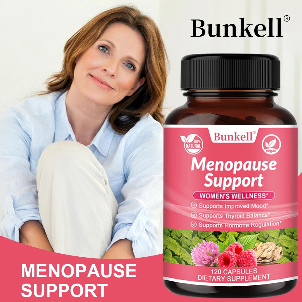 Menopause Support Supplements for Women Can Relieve Hot Flashes, Night Sweats, Mood Swings, Low Energy and More.