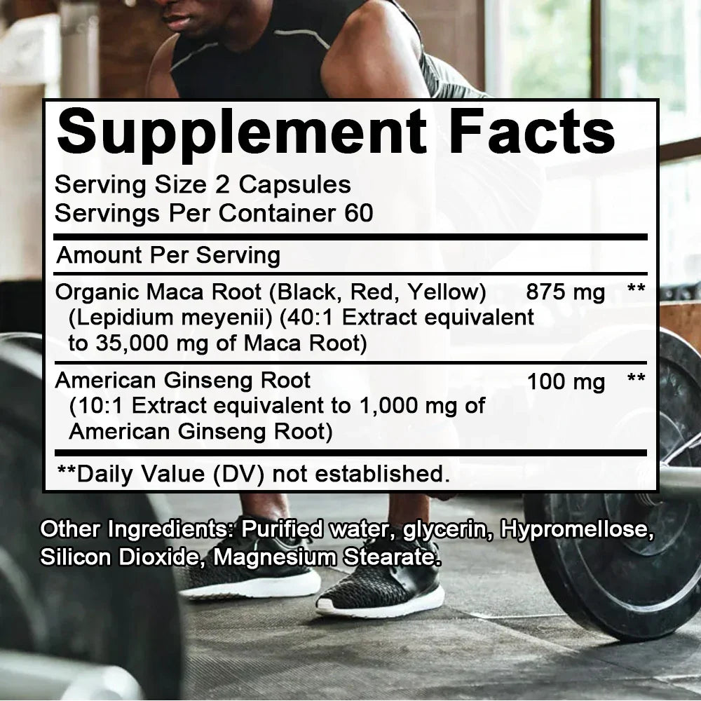 Men's Energy, Endurance and Vitality Booster, Builds Muscle, Strength and Drive