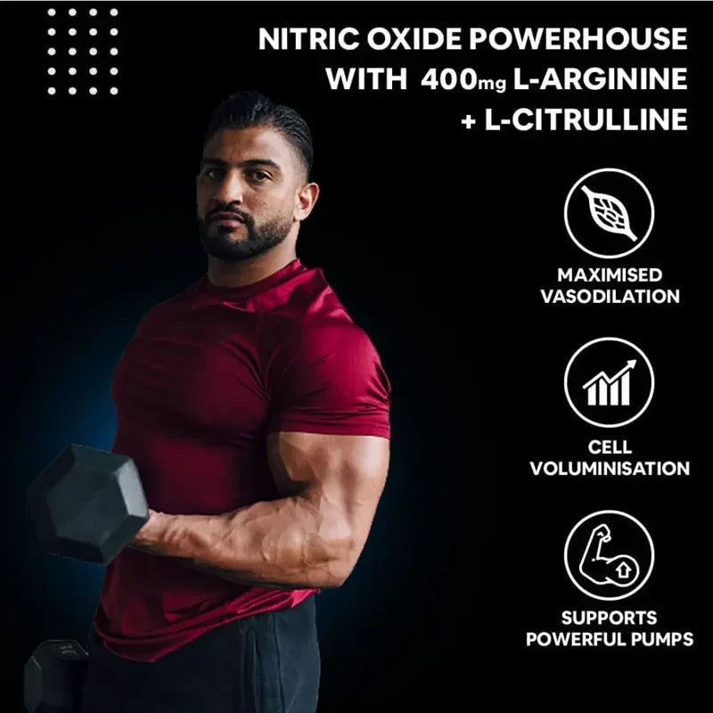 Men's Health Complete L-Arginine, Nitric Oxide Supplement - for Energy, Performance, Endurance, Muscle Growth, Vascular Function