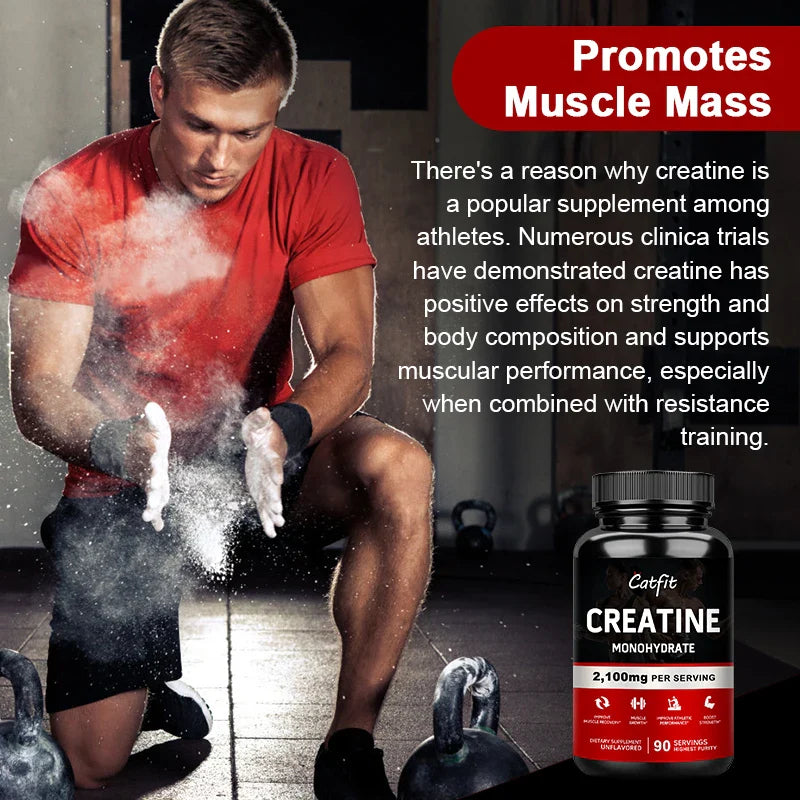 Monohydrate Creatina Capsule Whey Protein Enhance Athletic, Muscle Growth, Provide Energy For Gym, 1x 90pcs