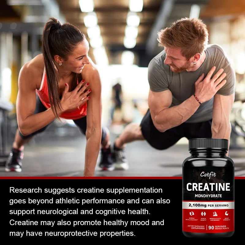 Monohydrate Creatina Capsule Whey Protein Enhance Athletic, Muscle Growth, Provide Energy For Gym, 1x 90pcs