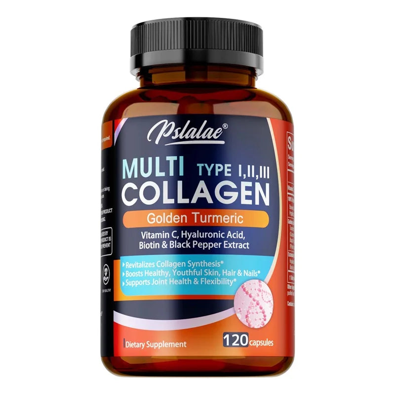 Multi Collagen Peptides with Golden Turmeric - Antioxidant, Moisturizes Skin, Reduces Fine Lines, Supports Skin, Hair and Joints