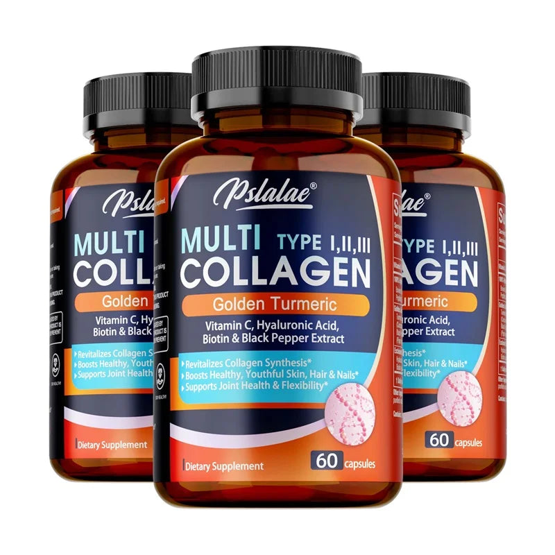 Multi Collagen Peptides with Golden Turmeric - Antioxidant, Moisturizes Skin, Reduces Fine Lines, Supports Skin, Hair and Joints