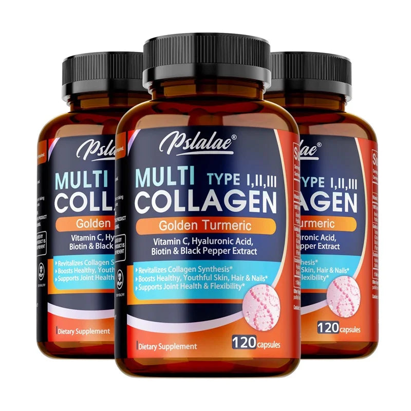 Multi Collagen Peptides with Golden Turmeric - Antioxidant, Moisturizes Skin, Reduces Fine Lines, Supports Skin, Hair and Joints