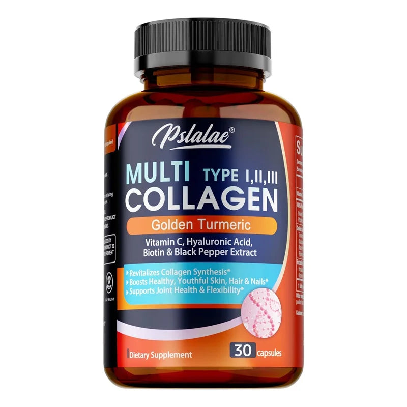 Multi Collagen Peptides with Golden Turmeric - Antioxidant, Moisturizes Skin, Reduces Fine Lines, Supports Skin, Hair and Joints