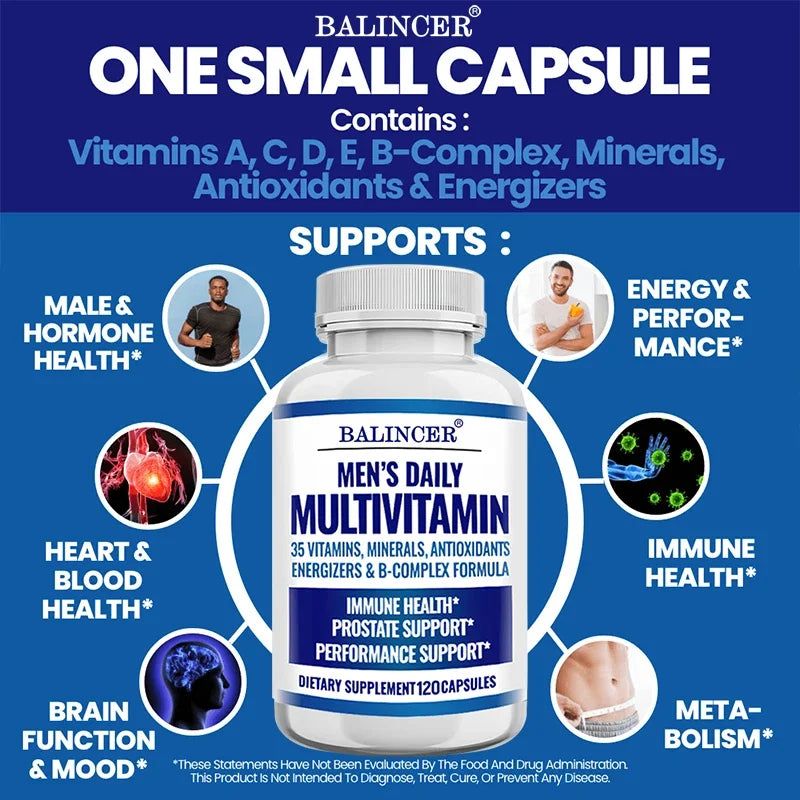 Multivitamin Supplement for Men – Provides Cognitive Brain Health, Energy and Stamina, and Muscle Mass