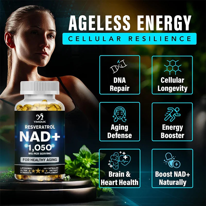 NAD Supplement, 1500mg - Liposomal NAD+ Supplement with Resveratrol, Stamina & Healthy Aging - Strength Capsules