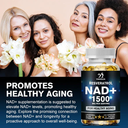 NAD Supplement, 1500mg - Liposomal NAD+ Supplement with Resveratrol, Stamina & Healthy Aging - Strength Capsules