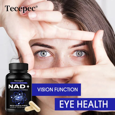 NAD+ Supplements, Supplements with Quercetin + Resveratrol - Supports Cell Health, Muscle, Brain, Vision and Heart Health
