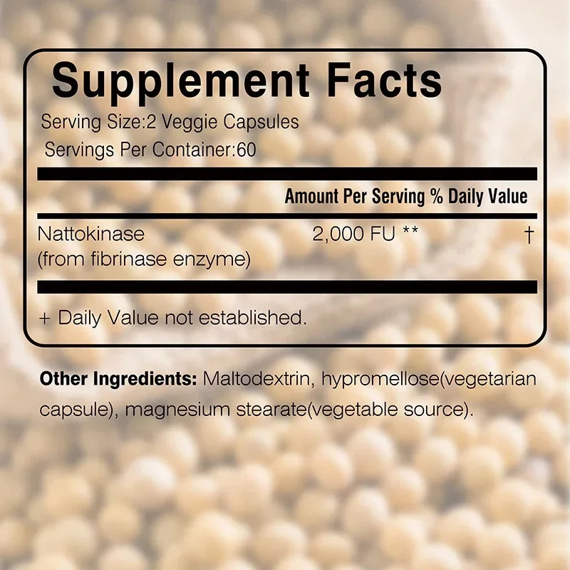Nattokinase Supplement - Supports Heart Health & Circulatory & Normal Blood Flow, Non-GMO, Gluten Free