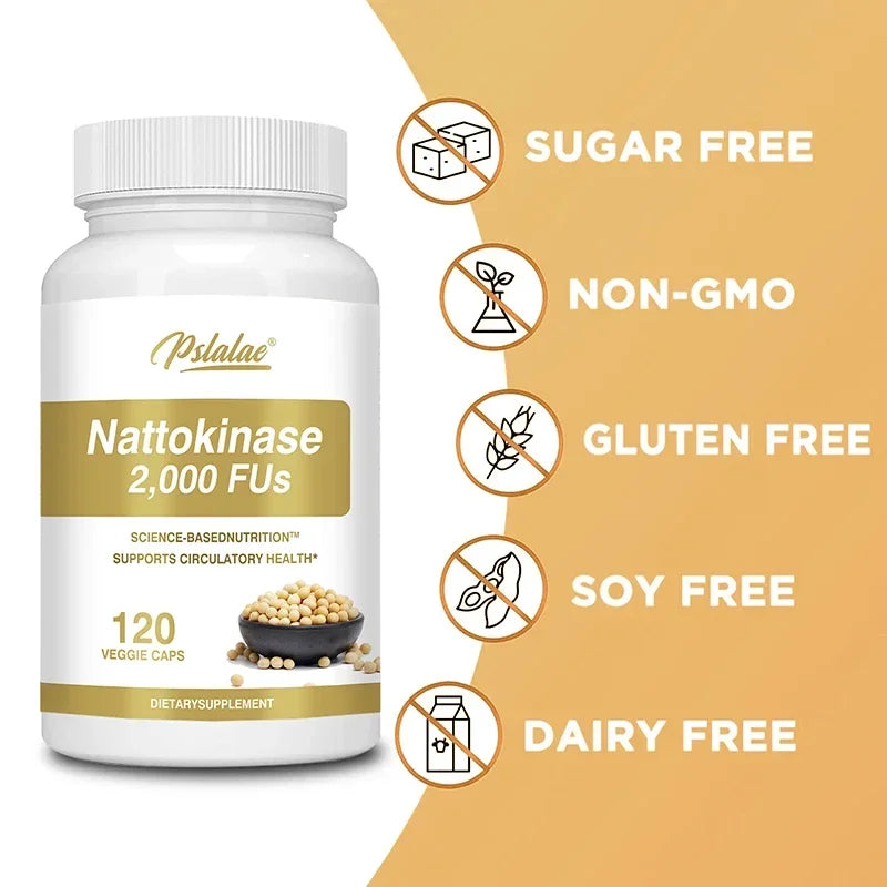 Nattokinase Supplement - Supports Heart Health & Circulatory & Normal Blood Flow, Non-GMO, Gluten Free