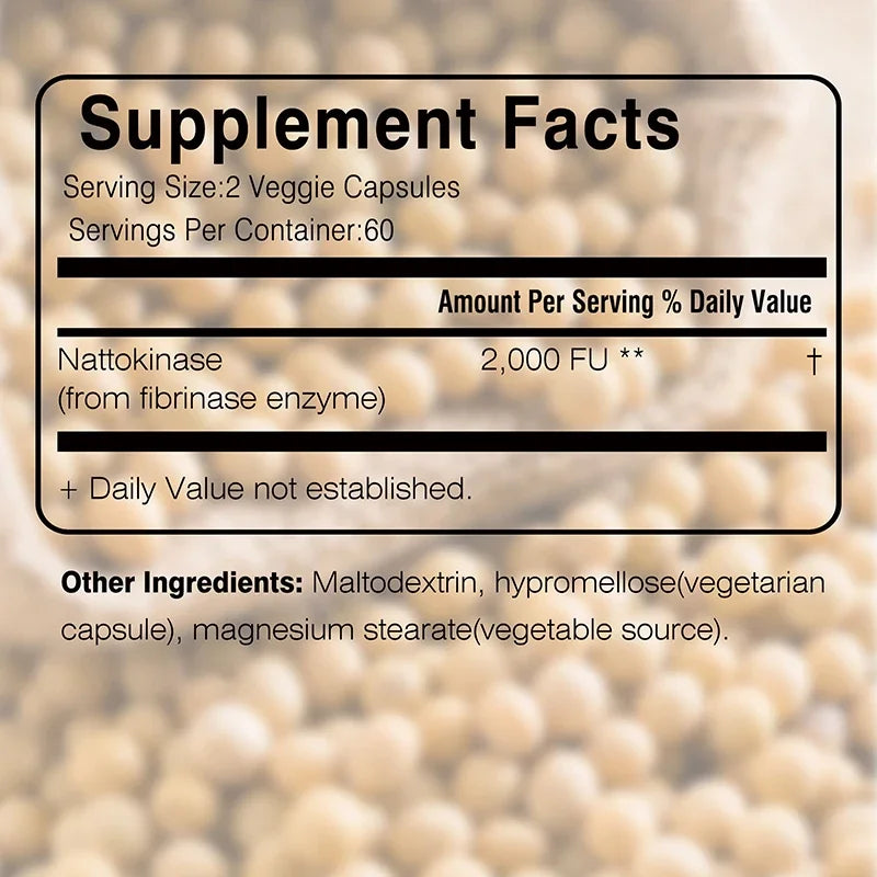 Nattokinase Supplement - Supports Heart Health & Circulatory & Normal Blood Flow, Non-GMO, Gluten Free
