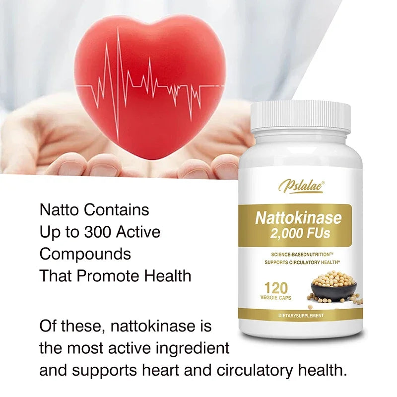 Nattokinase Supplement - Supports Heart Health & Circulatory & Normal Blood Flow, Non-GMO, Gluten Free