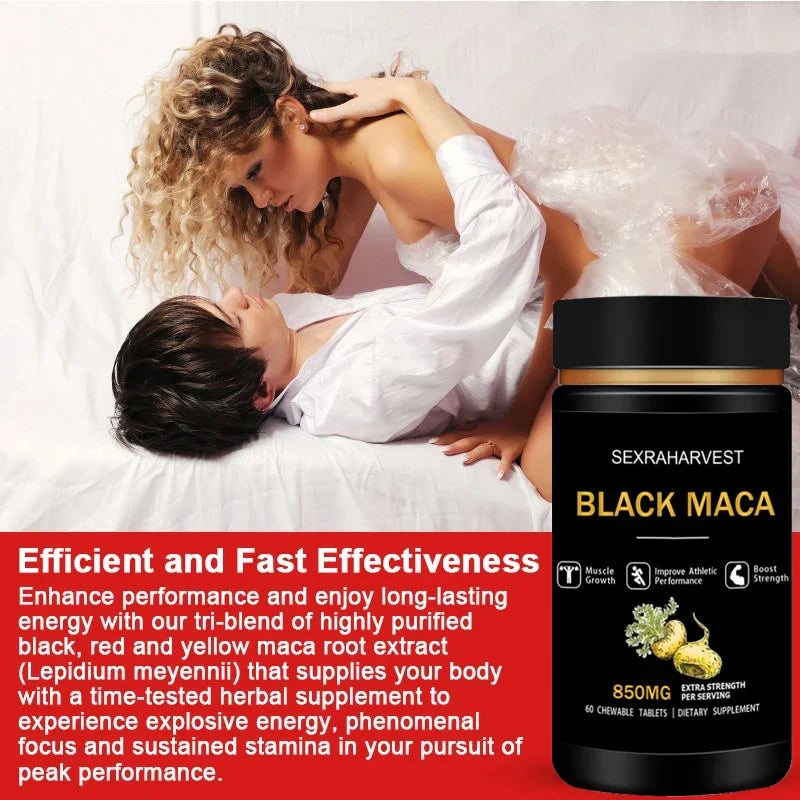 Natural Black Maca Tablet,Maca Capsule for Health,Pen -Is Enlargement,Energy,Endurance Muscle Mass Improve,Maca Root Supplement