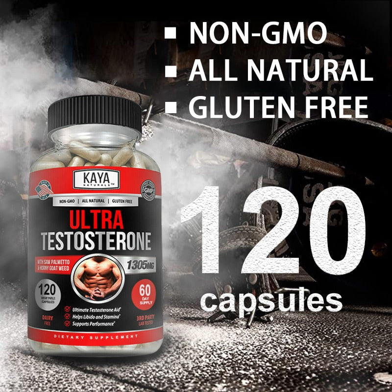 Natural Energy Stamina Supplement Testosterone Booster for Men Promote Fat Loss, Muscle Growth, Improve Performance