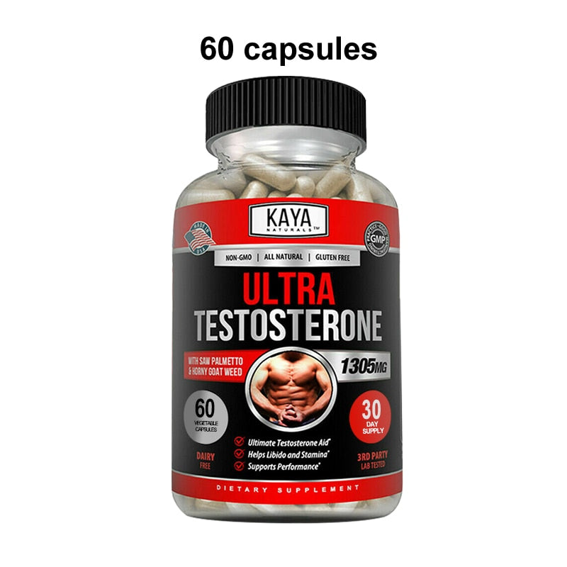 Natural Energy Stamina Supplement Testosterone Booster for Men Promote Fat Loss, Muscle Growth, Improve Performance