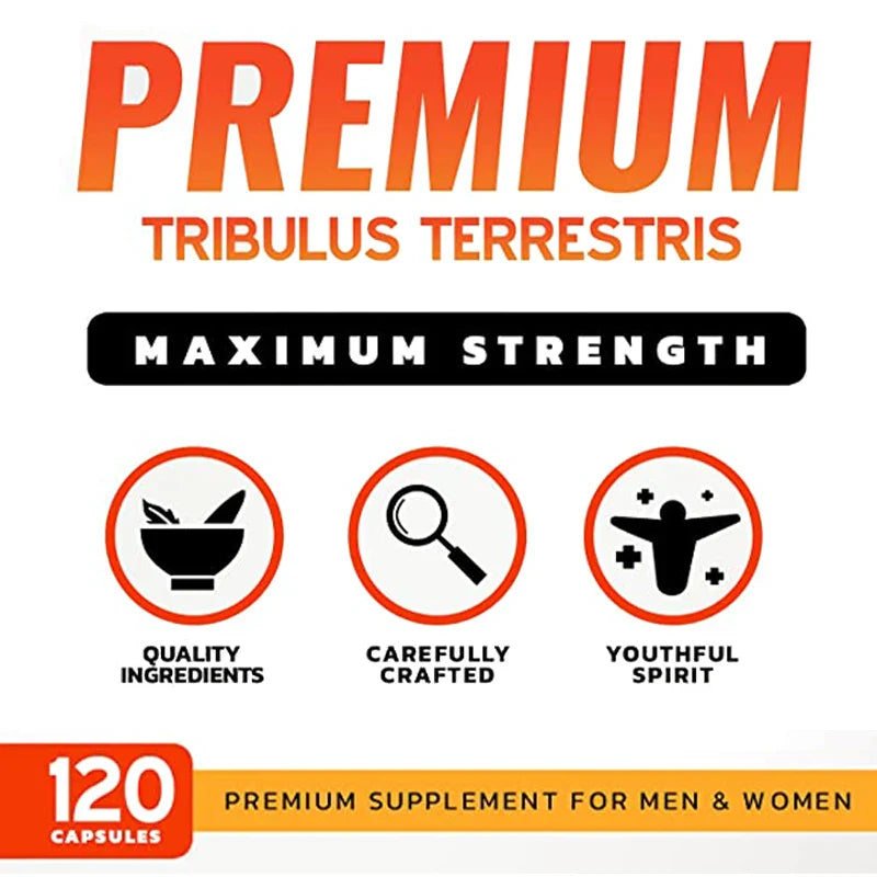 Natural Tribulus Terrestris - 10x Concentrated Extract Equivalent Supports Athletic Performance Gluten-Free, Non-GMO