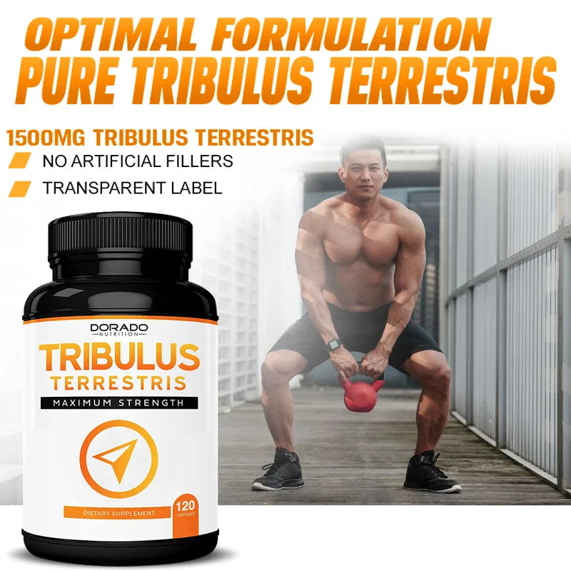 Natural Tribulus Terrestris - 10x Concentrated Extract Equivalent Supports Athletic Performance Gluten-Free, Non-GMO